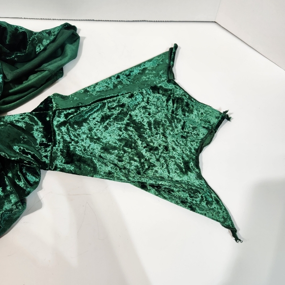 Green Velvet DRESSFO Hi Low Festival Cosplay Dress (US 12) - Picture 9 of 15